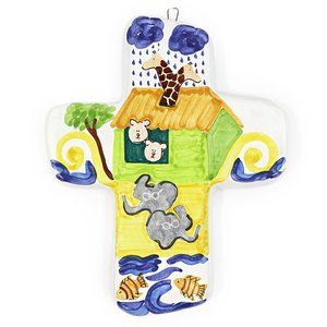 Noah's Ark Nursery Cross Boozell Collection Baby Terracota Mexico Hand Painted